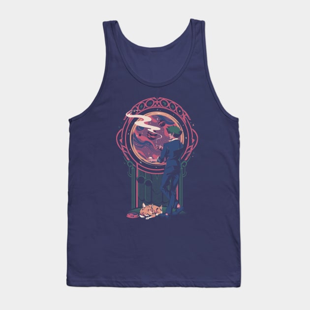 Space Cowboy Contemplation Tank Top by Ilustrata